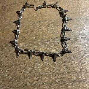Silver Spike Chain Necklace
